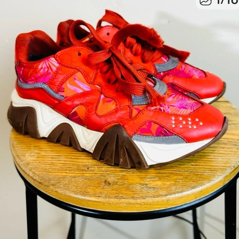 Versace Red and Pink Sneakers - Picture 1 of 8